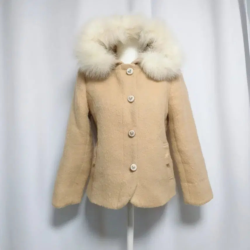 [BUNJANG] Latte Gyaru Ribbon Coat Hoodie Pinter / 라떼갸루 리본코트 후드집업 핀터깔
