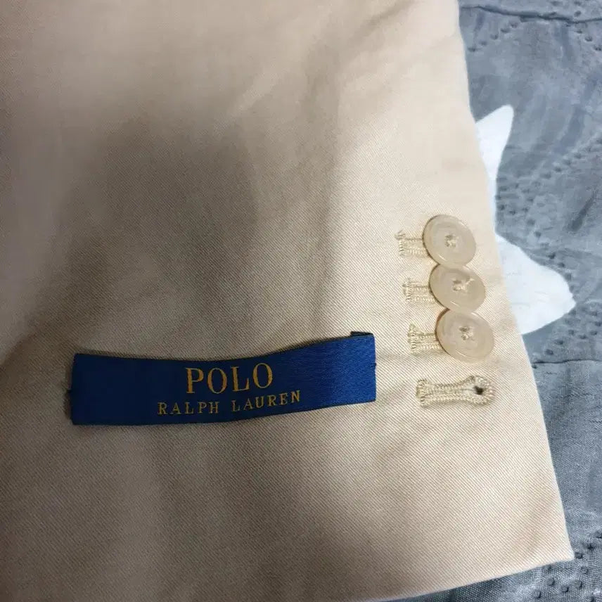[BUNJANG] Polo Ralph Lauren Classic Chino Blazer Beige (M) / (소매 레터링) 폴로랄프로렌 클래식 치노 코튼 블레이저 베이지 (M)