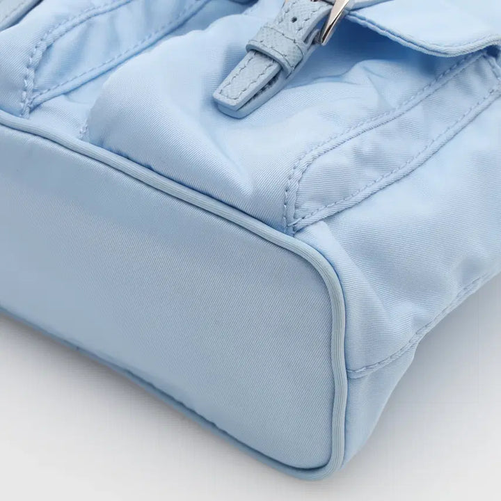 [BUNJANG] Prada Saffiano & Re-Nylon Mini Backpack Sky Blue / 프라다 사피아노 & 리나일론 백팩 미니 스카이블루