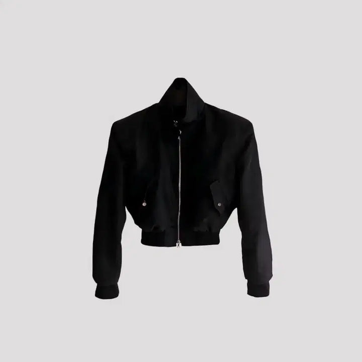 [BUNJANG] Ourglass Cropped Bomber Jacket / Ourglass 아워글라스 크롭 봄버 자켓