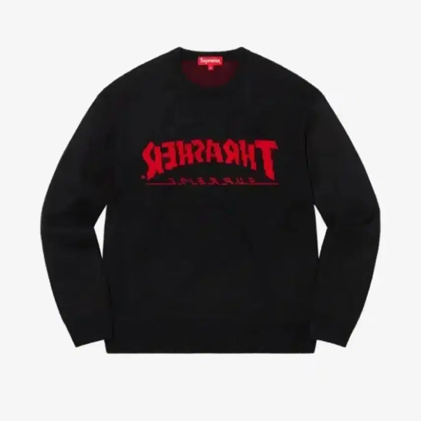 [BUNJANG] Supreme x Thrasher Knit Sweater Black / 슈프림 x 트레셔 니트 블랙