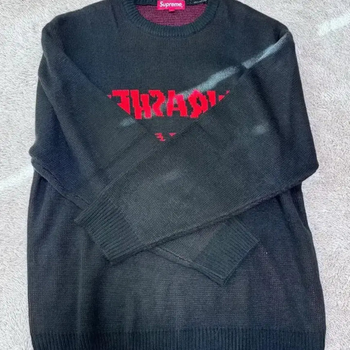 [BUNJANG] Supreme x Thrasher Knit Sweater Black / 슈프림 x 트레셔 니트 블랙