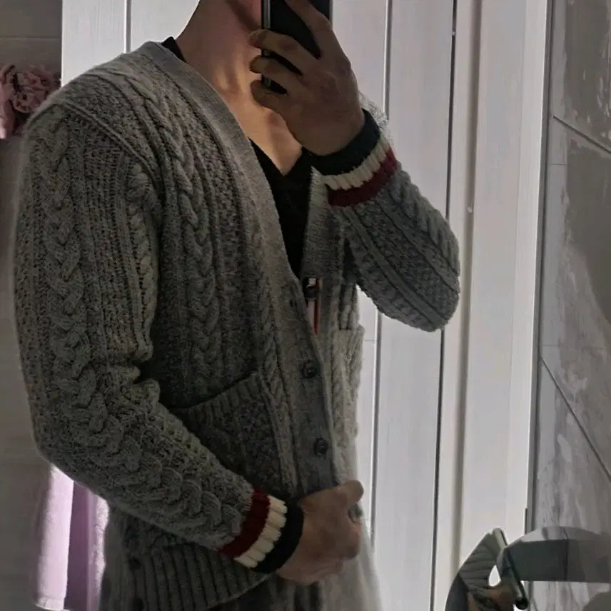 [BUNJANG] Thom Browne Cable Knit Cardigan / 톰브라운 케이블 니트 가디건