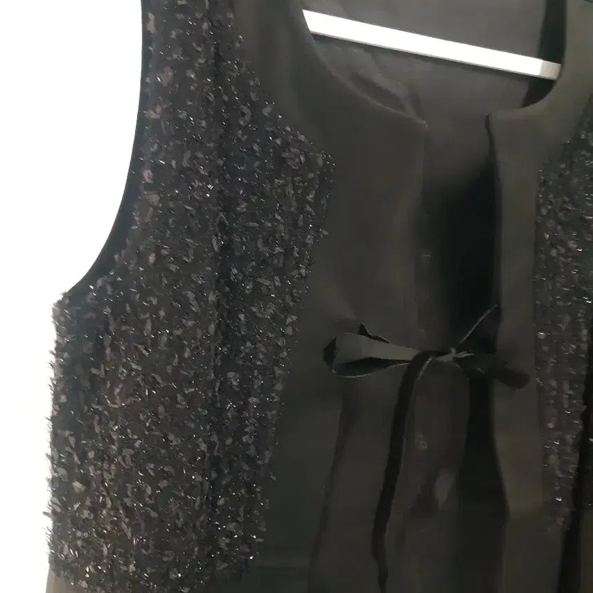 [BUNJANG] Black Sleeveless Vest Top / 조끼 베스트 가디건 새상품 66사이즈