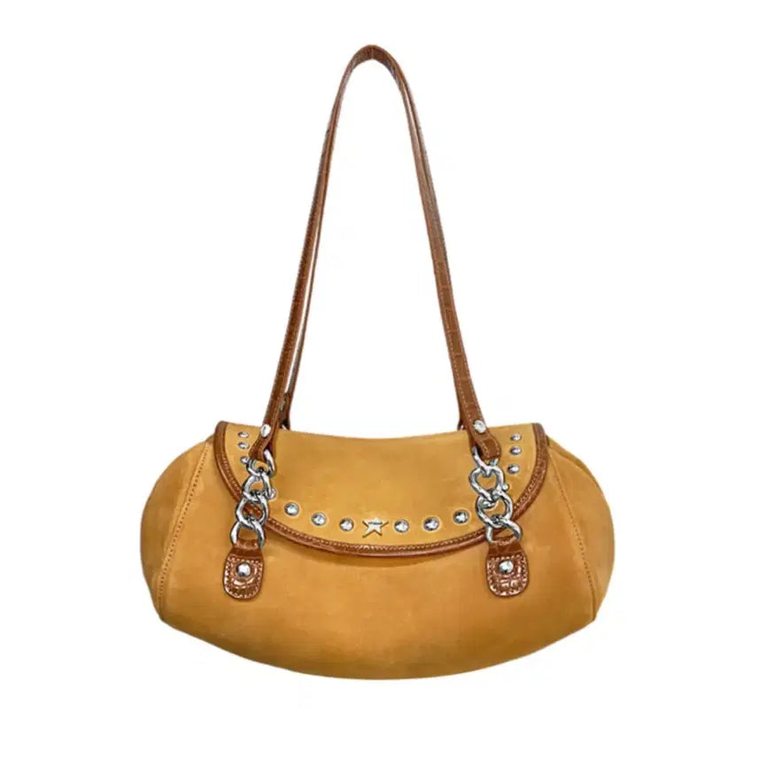 [BUNJANG] TTIMB Naomi Evening Studded Suede Shoulder Bag / 티티맙 나오미 이브닝 스터드 스웨이드 숄더백
