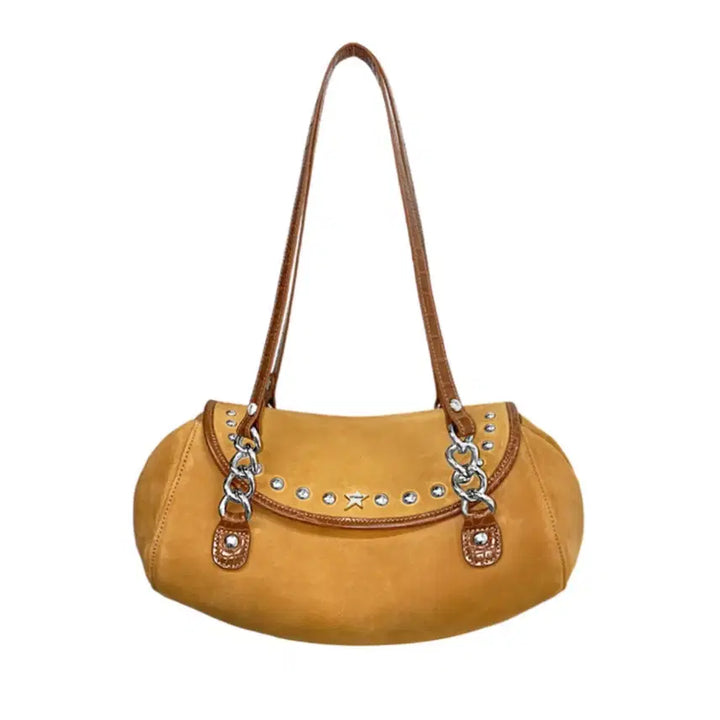 [BUNJANG] TTIMB Naomi Evening Studded Suede Shoulder Bag / 티티맙 나오미 이브닝 스터드 스웨이드 숄더백