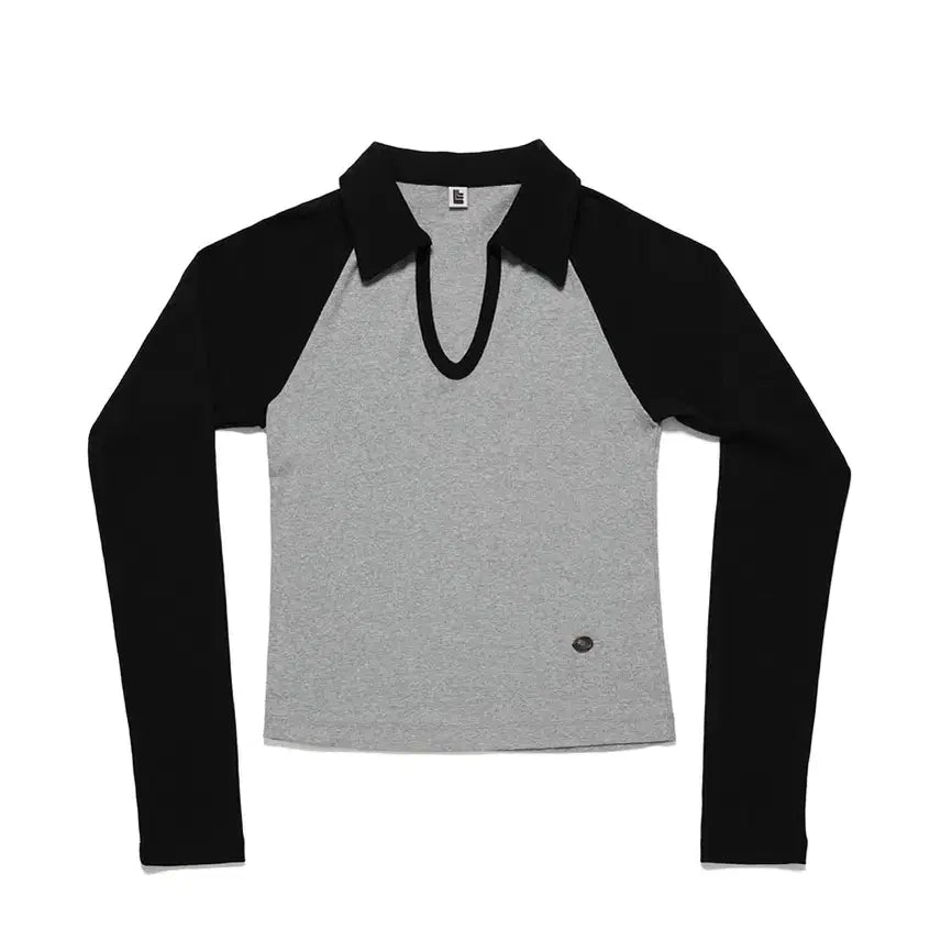 [BUNJANG] LLL Design Studio Open Neck Raglan Long Sleeve / 엘엘엘디자인스튜디오 오픈넥 레글런 롱슬리브