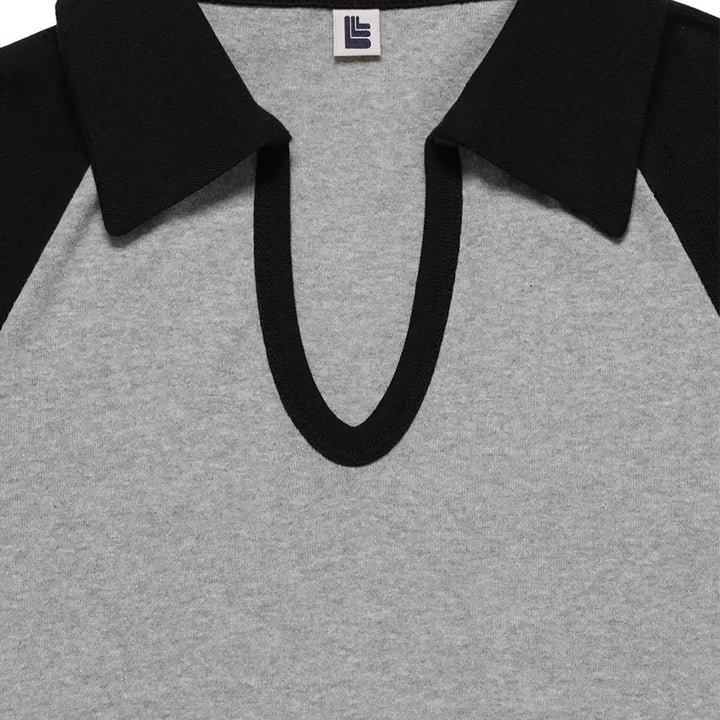[BUNJANG] LLL Design Studio Open Neck Raglan Long Sleeve / 엘엘엘디자인스튜디오 오픈넥 레글런 롱슬리브