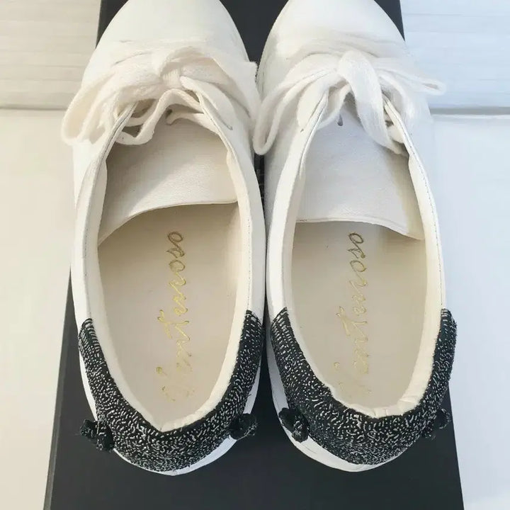 [BUNJANG] Glitter White Leather Sneakers / (230)넘 이쁜 글리터  화이트가죽 스니커즈