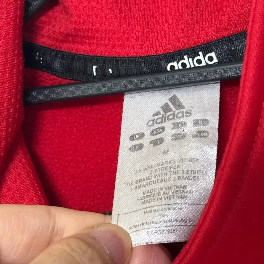 [BUNJANG] Adidas Red Jersey 100 Size / 아디다스 레드 져지 기모 95-100사이즈
