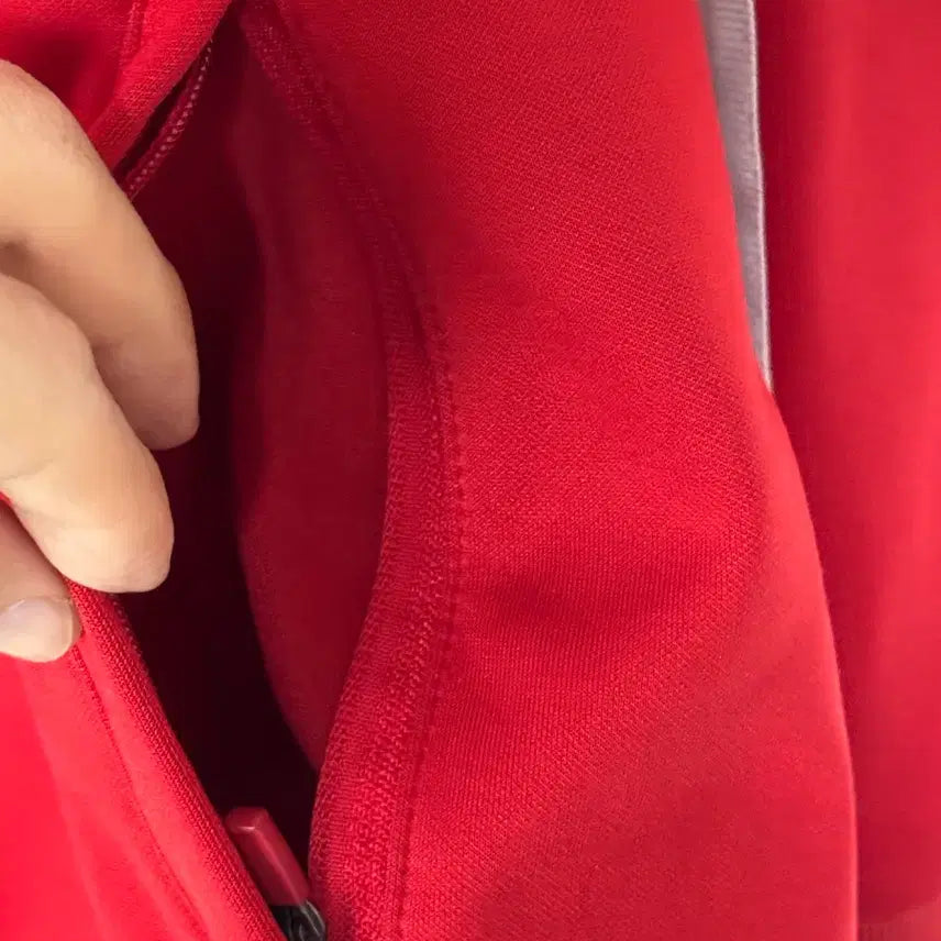 [BUNJANG] Adidas Red Jersey 100 Size / 아디다스 레드 져지 기모 95-100사이즈