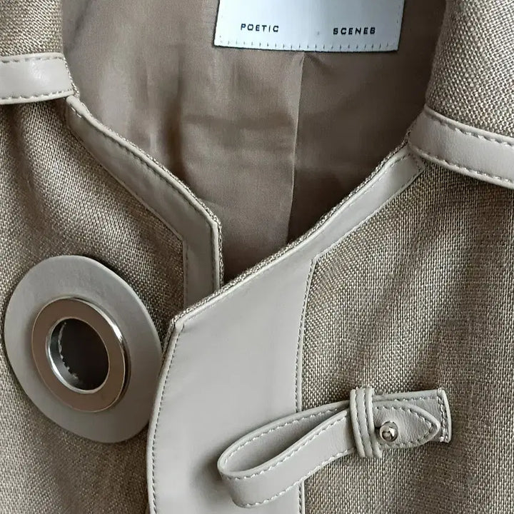 [SOLD OUT] TIME 타임 베이지 배색 숏 자켓