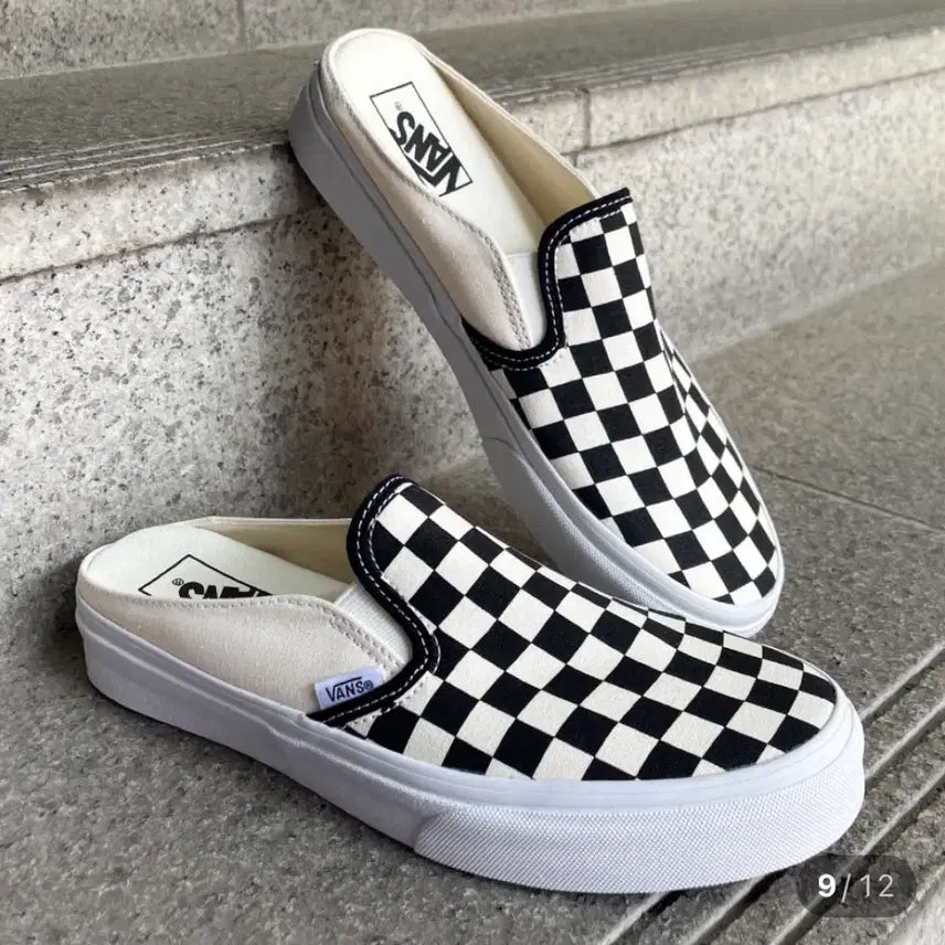 [BUNJANG] Vans Check Slip-On Mule - Black Shoes / 반스 체크슬립온 뮬 박스포함 여주아울렛