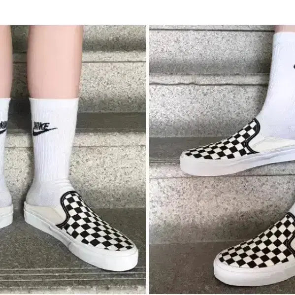 [BUNJANG] Vans Check Slip-On Mule - Black Shoes / 반스 체크슬립온 뮬 박스포함 여주아울렛