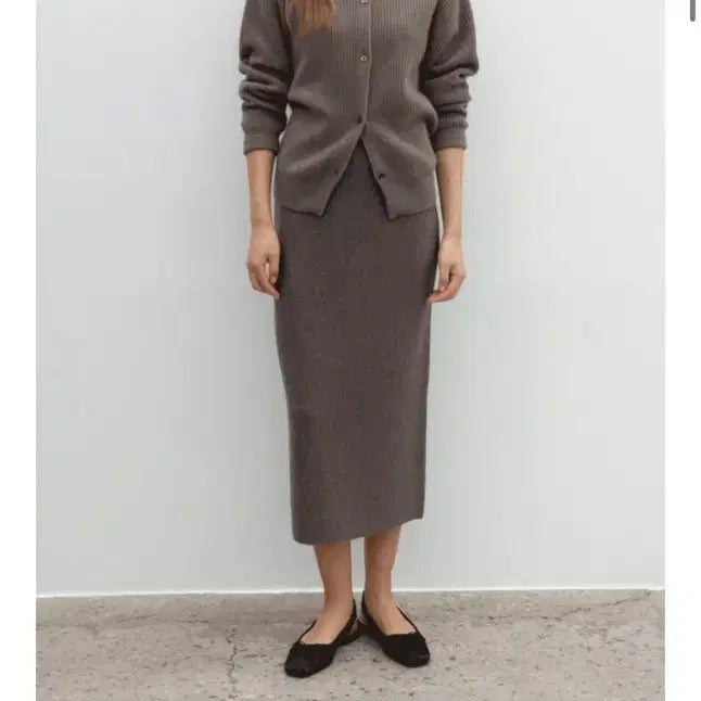 [BUNJANG] ROWE Cashmere Knit Cocoa Skirt / (새상품) ROWE 로웨 캐시미어 니트 스커트 코코아