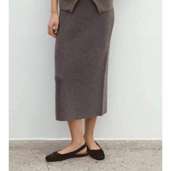[BUNJANG] ROWE Cashmere Knit Cocoa Skirt / (새상품) ROWE 로웨 캐시미어 니트 스커트 코코아