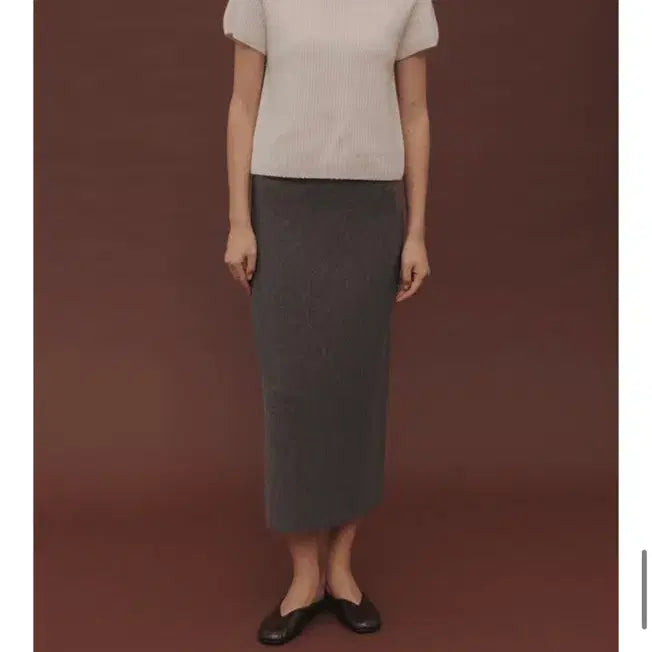 [BUNJANG] ROWE Cashmere Knit Cocoa Skirt / (새상품) ROWE 로웨 캐시미어 니트 스커트 코코아