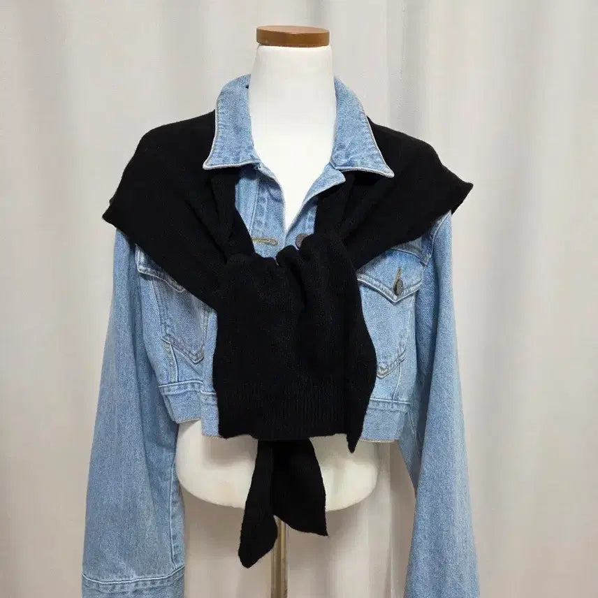 [BUNJANG] Shoulder Shawl Fake Knit / 새상품) 걸치는 어깨니트 니트숄 페이크니트