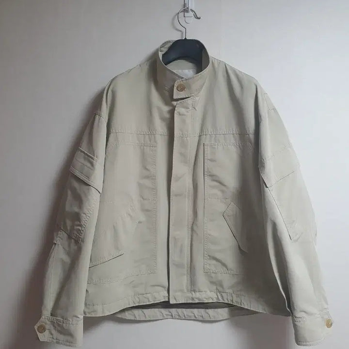 [BUNJANG] TIME Oversized Blouson Zip Jacket Beige (95) / 타임 TIME 오버핏 블루종 집업 자켓 베이지 95