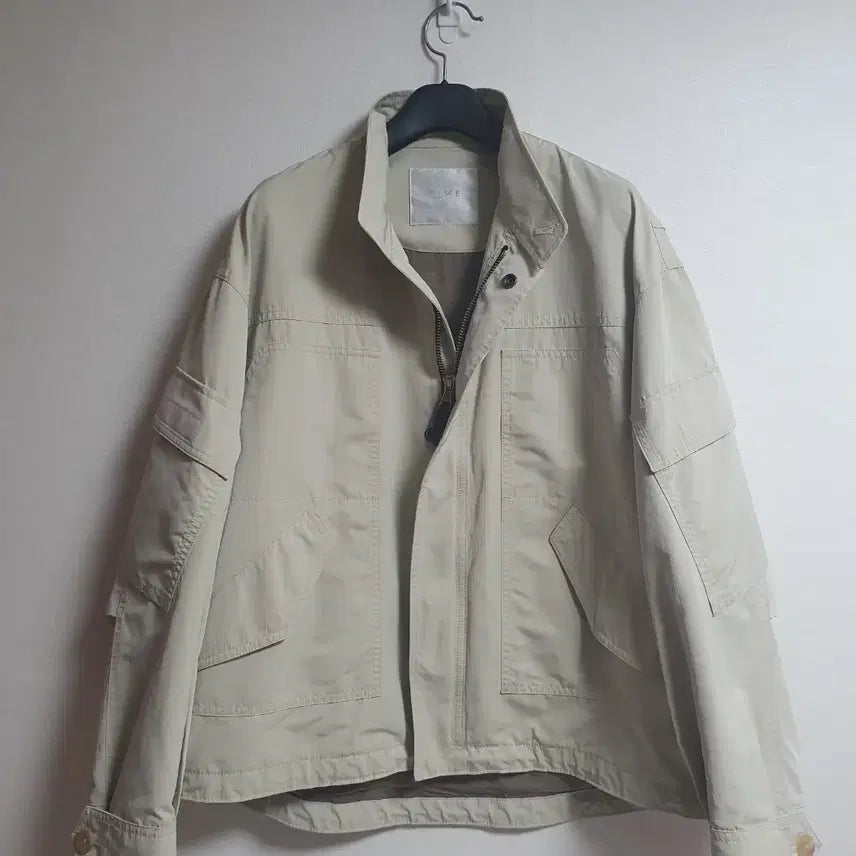 [BUNJANG] TIME Oversized Blouson Zip Jacket Beige (95) / 타임 TIME 오버핏 블루종 집업 자켓 베이지 95