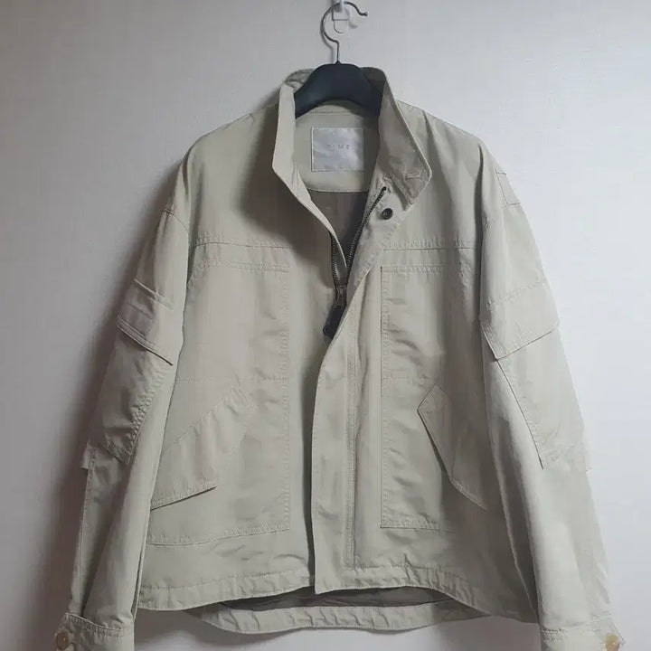 [BUNJANG] TIME Oversized Blouson Zip Jacket Beige (95) / 타임 TIME 오버핏 블루종 집업 자켓 베이지 95
