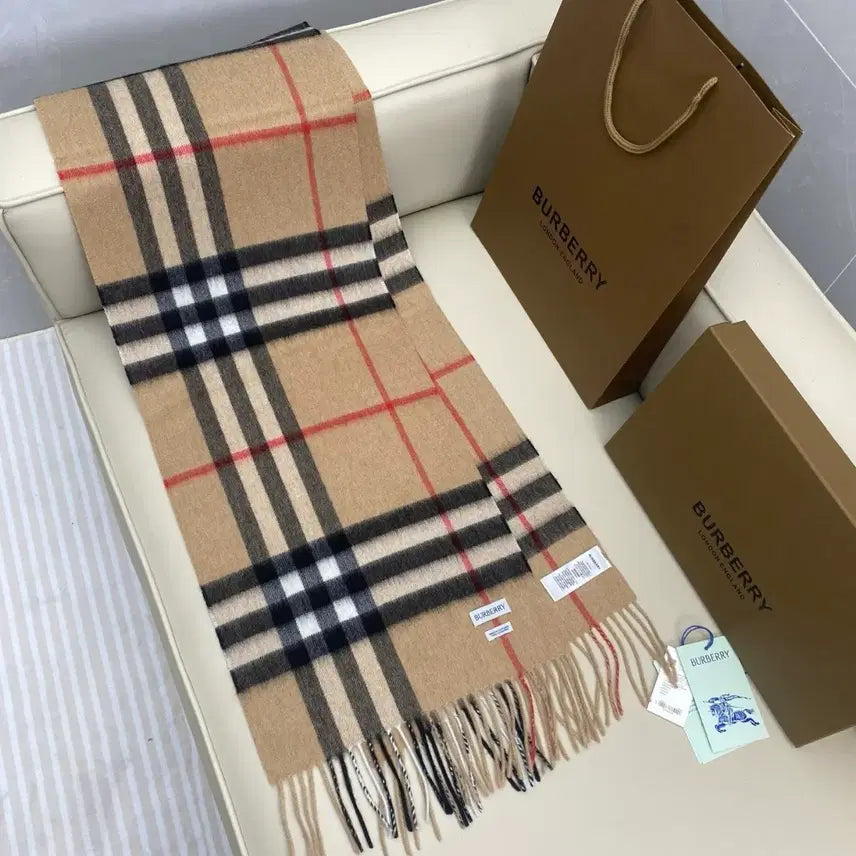 [BUNJANG] Burberry Cashmere Check Pattern Scarf / 버버리 캐시미어 머플러 스카프