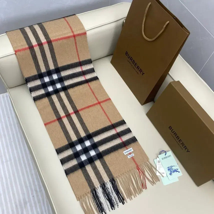 [BUNJANG] Burberry Cashmere Check Pattern Scarf / 버버리 캐시미어 머플러 스카프