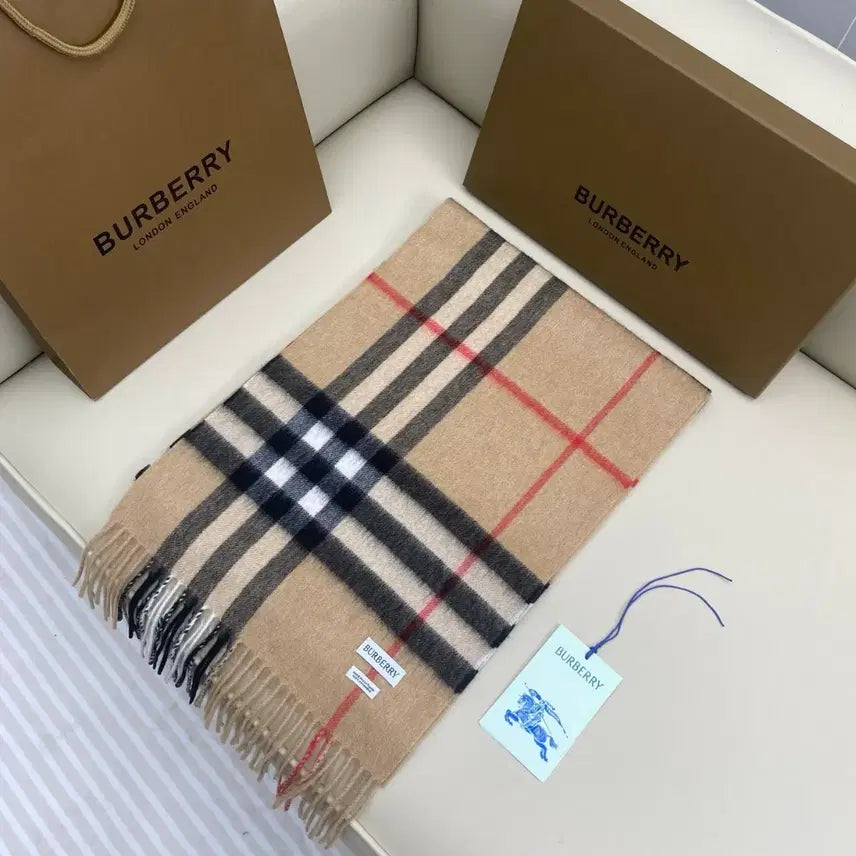 [BUNJANG] Burberry Cashmere Check Pattern Scarf / 버버리 캐시미어 머플러 스카프