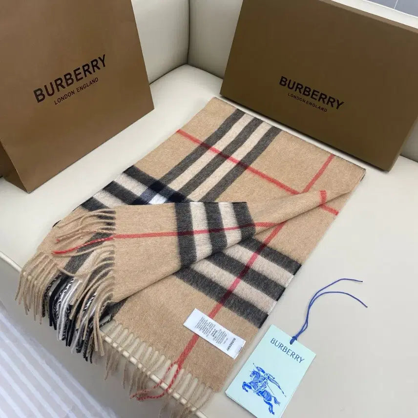 [BUNJANG] Burberry Cashmere Check Pattern Scarf / 버버리 캐시미어 머플러 스카프