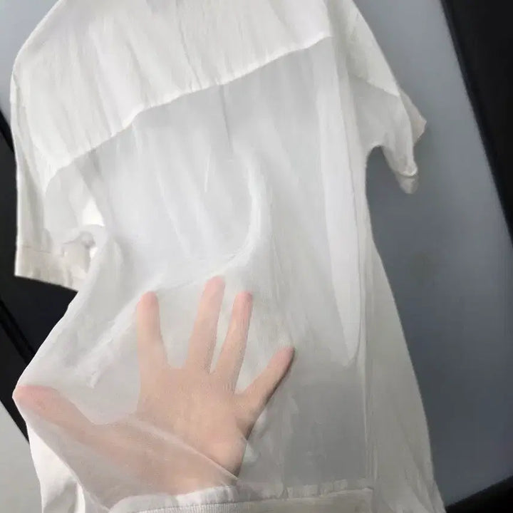 [BUNJANG] BOMVIX MUE Back Slit T-Blouse / 봄빅스엠무어 백시스루 티블라우스