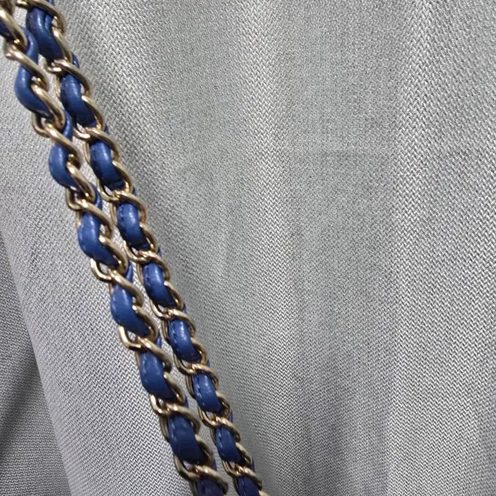 [BUNJANG] Sisley Blue Leather Chain Bag / 시슬리 블루 가죽 체인백