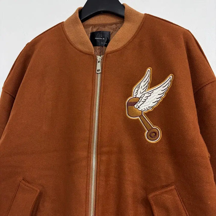 [BUNJANG] Suede Patch Quilted Varsity Jacket / [새상품] 스웨이드 패치 누빔 바시티점퍼