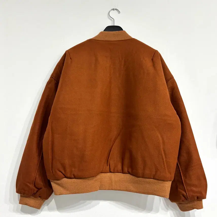 [BUNJANG] Suede Patch Quilted Varsity Jacket / [새상품] 스웨이드 패치 누빔 바시티점퍼