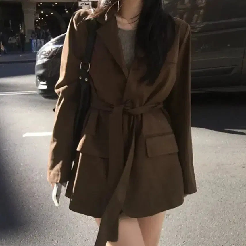 [BUNJANG] Hinic Suede Leather Jacket (Brown) / [새상품] 히니크 스웨이드 레더 자켓(브라운)