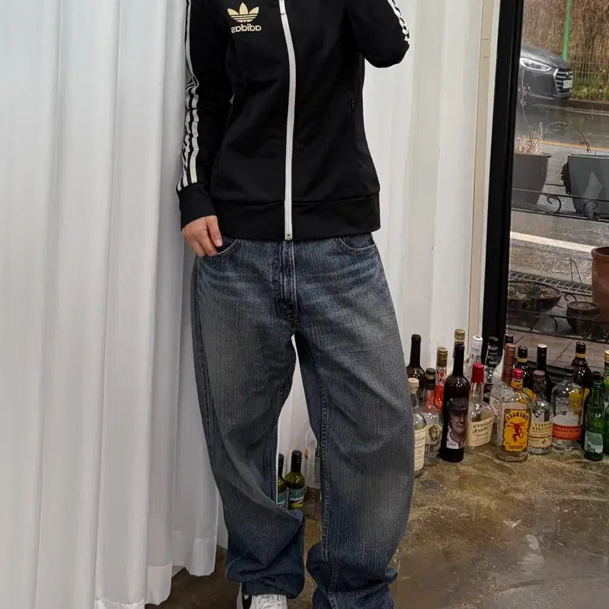 [BUNJANG] Adidas Europa Black Track Top Jacket / [M]아디다스 유로파 블랙 트랙탑 져지