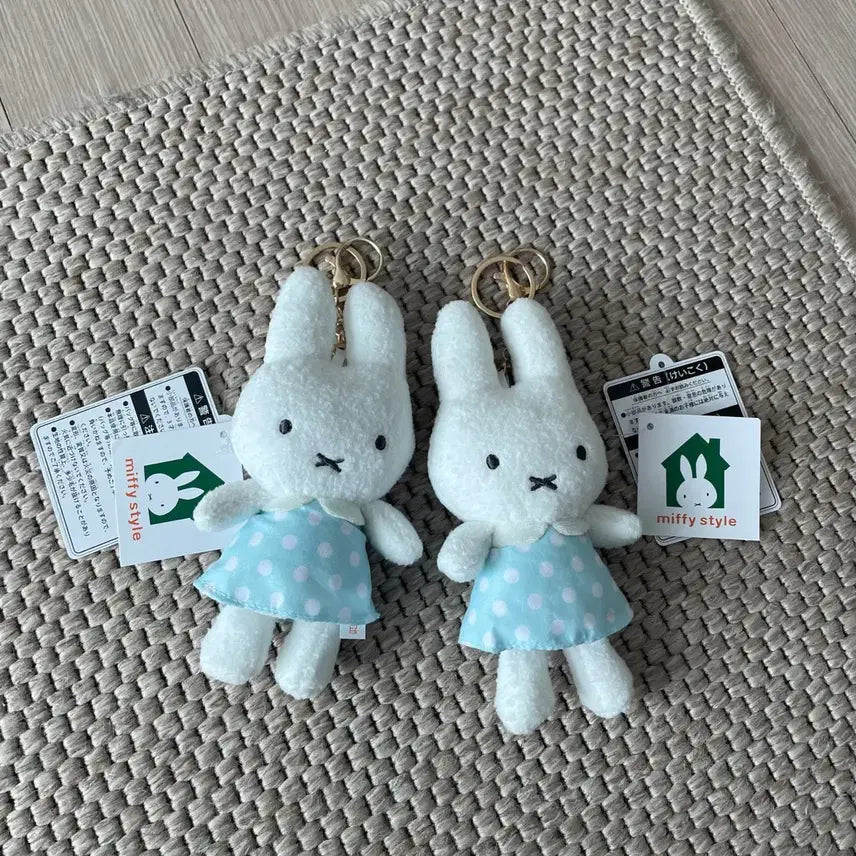 [BUNJANG] Miffy Dot Dress Doll Keychain / [새상품] 미피 도트 원피스 인형 키링