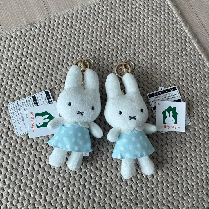 [BUNJANG] Miffy Dot Dress Doll Keychain / [새상품] 미피 도트 원피스 인형 키링