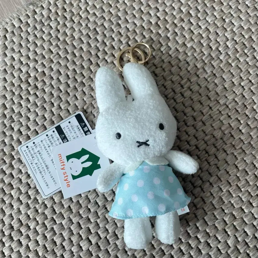 [BUNJANG] Miffy Dot Dress Doll Keychain / [새상품] 미피 도트 원피스 인형 키링