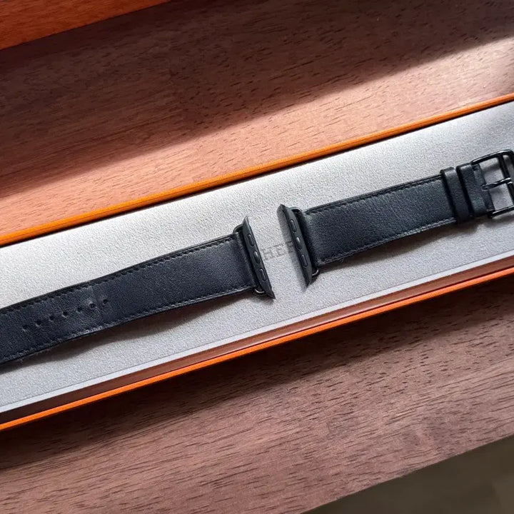 [BUNJANG] Apple Watch Hermes Single Tour Noir Leather Strap / 애플워치 에르메스 가죽 스트랩 44/45/46/49mm 싱글투어 누아르