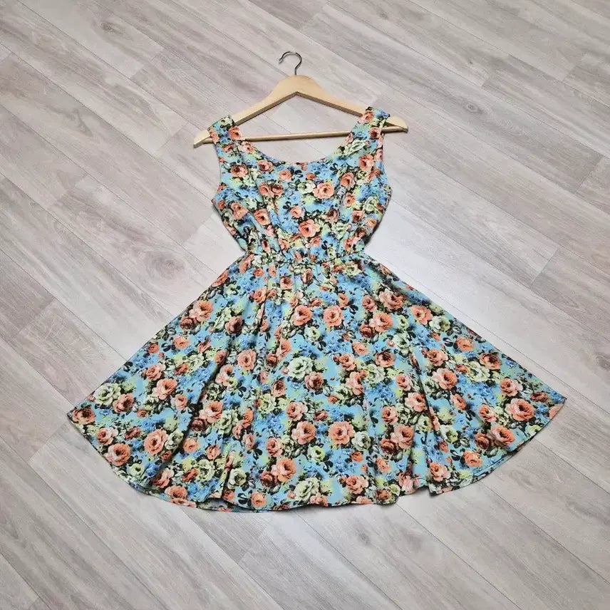 [BUNJANG] Sleeveless Floral Print Dress / 플라워 패턴 민소매 원피스