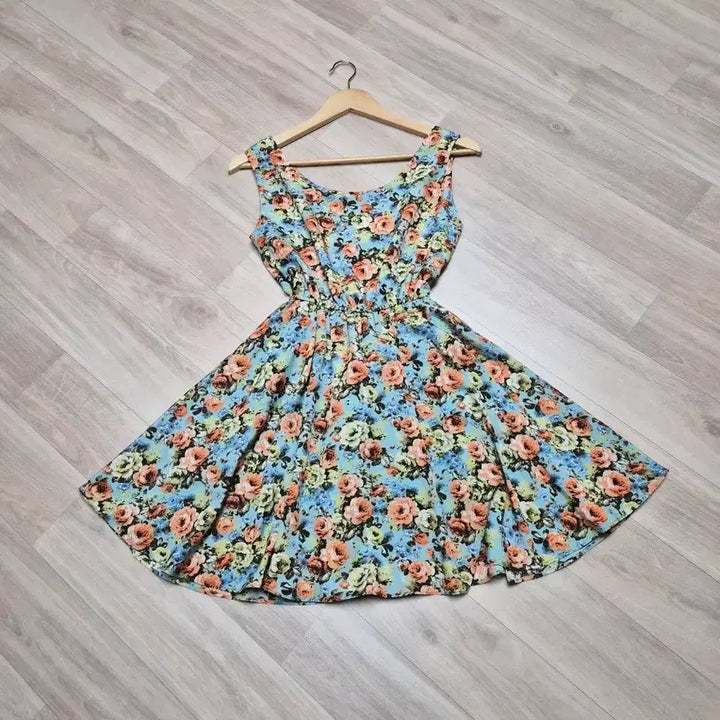 [BUNJANG] Sleeveless Floral Print Dress / 플라워 패턴 민소매 원피스