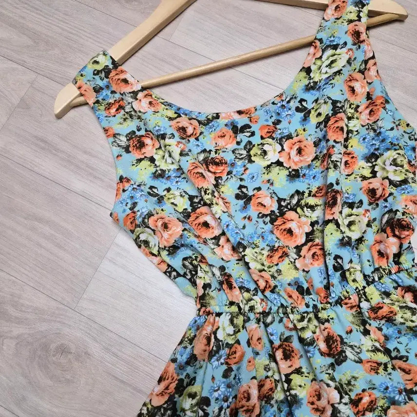 [BUNJANG] Sleeveless Floral Print Dress / 플라워 패턴 민소매 원피스