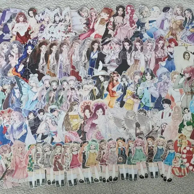 [BUNJANG] Assorted Decorative Paper Cuttings Bundle Set / 다꾸템 처분 인물 배경 인물집 인컷 4327장