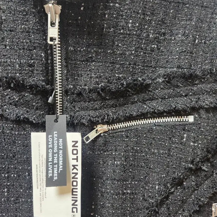 [BUNJANG] NotKnowing Shine Tweed Moto Jacket / #새상품# 낫노잉 샤인 트위드 모토 자켓