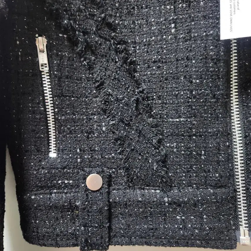 [BUNJANG] NotKnowing Shine Tweed Moto Jacket / #새상품# 낫노잉 샤인 트위드 모토 자켓