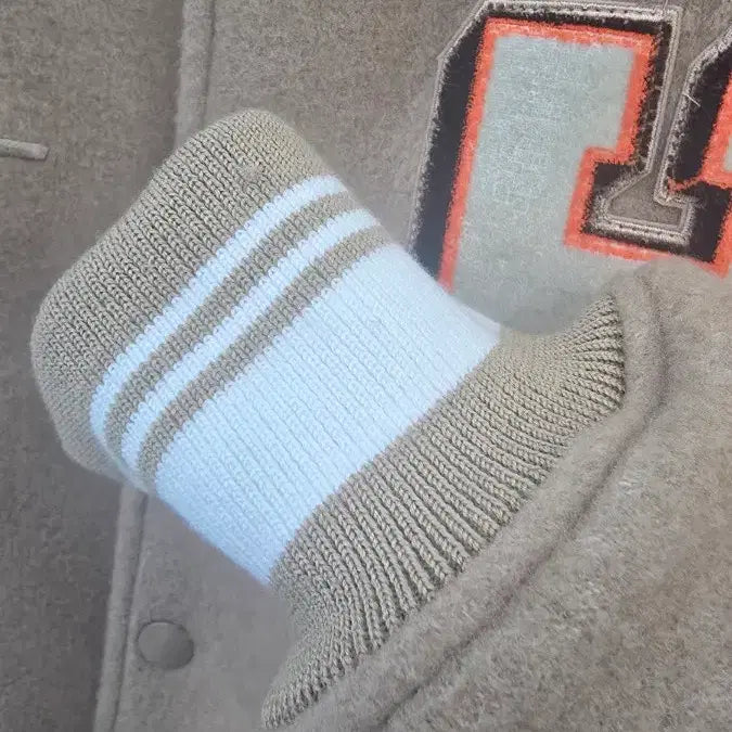 [BUNJANG] Solid Homme Beige Stadium Jacket / 솔리드옴므 베이지 야구 점퍼 스타디움 자켓 46(95)