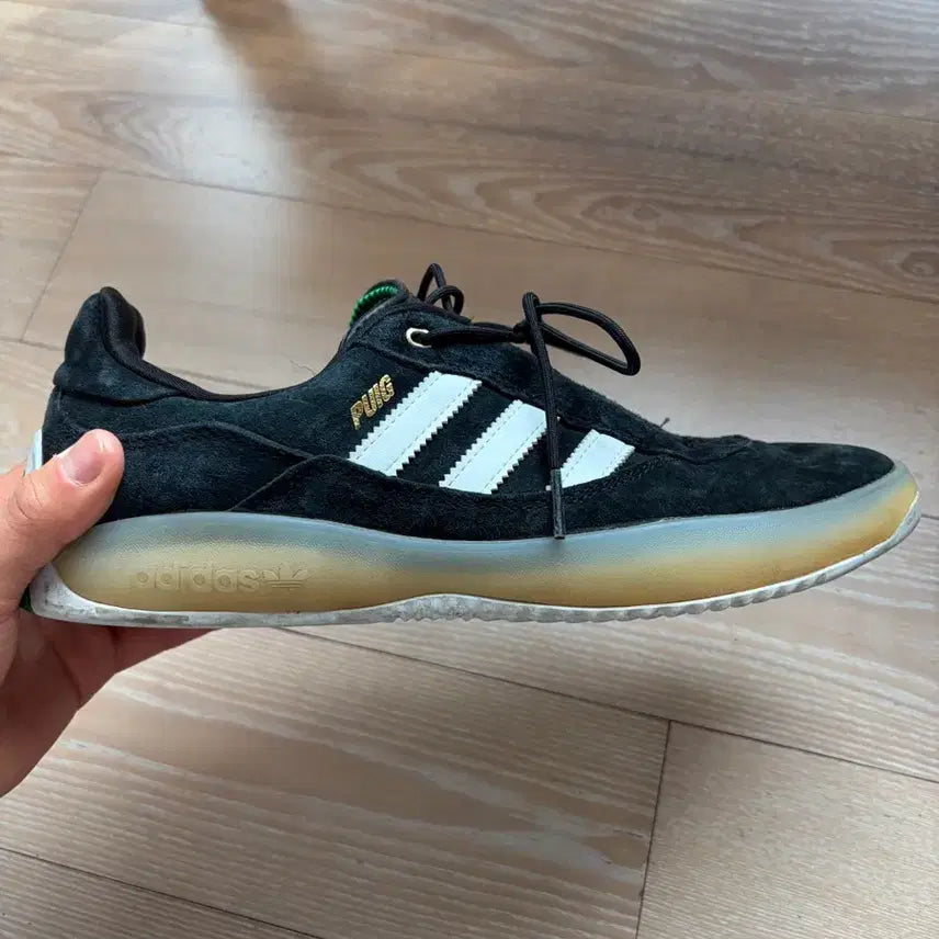 [BUNJANG] Adidas PUIG Sneakers Black/White/Green 270 / 아디다스 PUIG 단화 검흰초 270