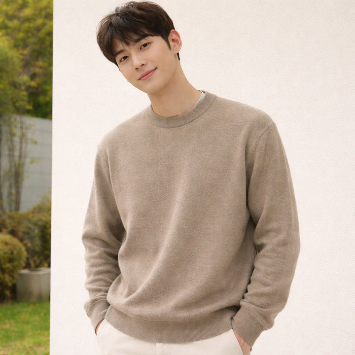 [BUNJANG] COOR Wool Blend Round Knit Beige Sweater / 쿠어(COOR) 탑다이 울 라운드 니트 베이지