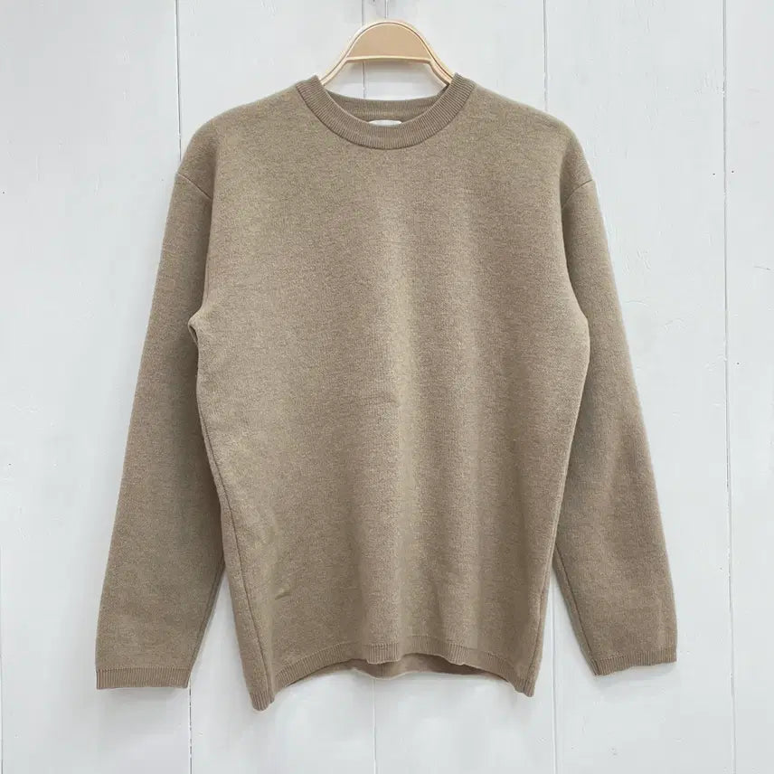 [BUNJANG] COOR Wool Blend Round Knit Beige Sweater / 쿠어(COOR) 탑다이 울 라운드 니트 베이지