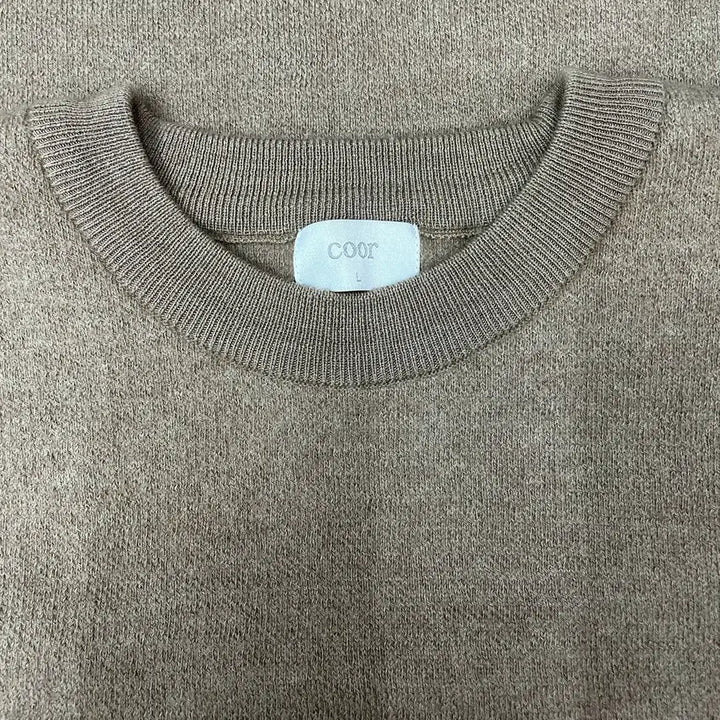 [BUNJANG] COOR Wool Blend Round Knit Beige Sweater / 쿠어(COOR) 탑다이 울 라운드 니트 베이지